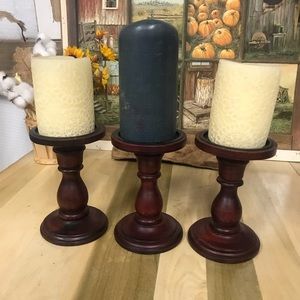 Bed N Bath all wood candle holders- Bundle of 3